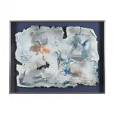 Untitled by László Dús, Mixed media with collage on hand-made paper, sold Feb 2023