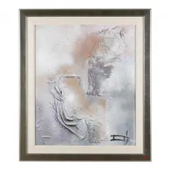 Untitled by László Dús, Mixed media with collage on canvas, sold Feb 2023