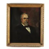 Portrait of Napoleon Hill by W. H. M. Cox, Oil on canvas (lined), sold Feb 2023