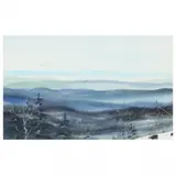 Blue Ridge Landscape in Snow by C. E. Davis, Watercolor on paper, sold Feb 2023