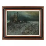 Western Nocturne by Jan Wills, Oil on canvas, sold Feb 2023