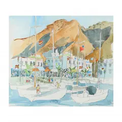 Puerto Morgan by Alan Caiger-Smith, Watercolor and graphite on paper, sold Feb 2023