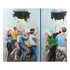 Tribal Dance - Winter Solstice by Maud Gatewood, Acrylic on canvas, sold Jan 2023