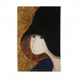 Angela by Stephen White, Oil and gold leaf on birch panel, sold Jan 2023