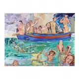 The Blue Boat by Laura Davis, Acrylic on canvas, sold Jan 2023
