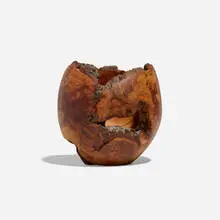 Untitled (Vessel) by Melvin Lindquist, 1976, cherry burl, sold Jan 2026