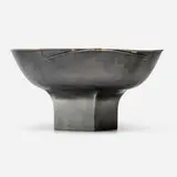 Untitled by Pat Flynn, 1984, pewter, sterling silver and 14K gold rim, sold Jan 2026