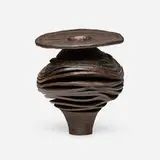 Slit Pot by Paul Clare, c. 1985, burnt elm, sold Jan 2026