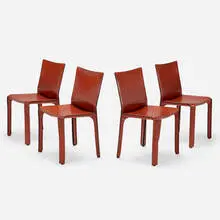 Cab chairs model 412, set of four by Mario Bellini, leather, sold Jul 2022