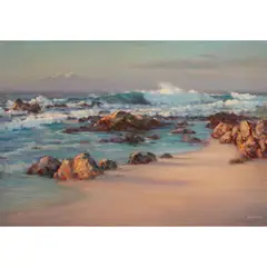Slanting Shadows by Frank Montague Moore, oil on masonite, sold Jul 2025