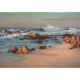 Slanting Shadows by Frank Montague Moore, oil on masonite, sold Jul 2025