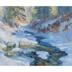 Winter Brook by Kevin MacPherson, oil on canvas board, sold Jul 2025