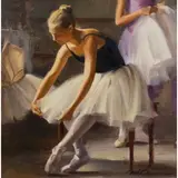 Ballerina by Tom Browning, oil on board, sold Jul 2025