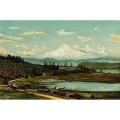 View of Mount Hood by Grafton Tyler Brown, 1887, oil on canvas board, sold Jul 2025