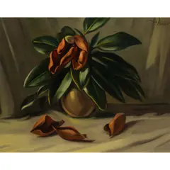 Untitled (Still Life with Wilting Roses) by Alan McCorkle, oil on canvas, sold Jul 2025