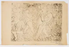 Marching Band Processional Scene by Gyula Zilzer, Etching, sold Oct 2026