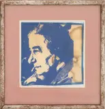 Golda Meir by Andy Warhol, 1973, Screenprint in Blue on Felt, sold Oct 2026