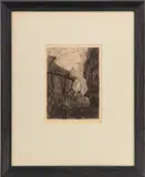 Getto Wilno 1944" [Vilna Ghetto] by Alexander Bogen, Etching, sold Oct 2026