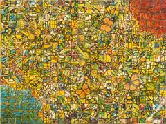 Butterfly Mosaic by Marvin Paige, 2007, Mixed Media Collage on Canvas, sold Sep 2026