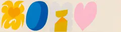Hearts and Shapes by Carol Summers, Woodblock Print on Cardstock, sold Sep 2026