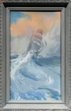 Ship in Storm by Gustave F. Liljestrom, 1908, oil on board, sold Jul 2025