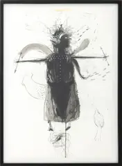 Surrealist Figure by Robert Dandarov, Charcoal and Watercolor on Paper, sold Sep 2026