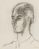 Portrait of a Man by Manfred Schwartz, Charcoal on Paper, sold Sep 2026