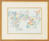 Abstract Composition by Emmett Edwards, Watercolor on Paper, sold Sep 2026