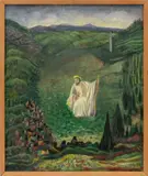 Jesus Preaching in Open Field by Sarah Eileen Hanley, Oil on Canvas, sold Sep 2026