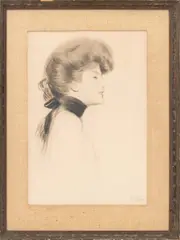 Portrait de Femme en Buste by Paul César Helleu, circa 1900, Drypoint in Colors on Cream Wove Paper, sold Sep 2026