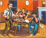 Puberty (or My Family Portrait) by Daniel W. Freeman, 1975, Oil on Canvas, sold Sep 2026