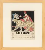 Le Tigre: Study for a Poster" [The Tiger] by Bécan, Watercolor and Graphite on Paper, sold Sep 2026