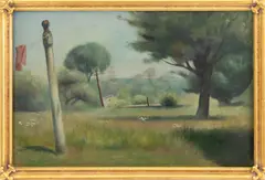 Afternoon Landscape Scene by Guy Pène du Bois, Oil on Board, sold Sep 2026