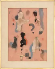 Pink by Doris Lee, circa 1950, Oil on Canvas Board with Collage Elements, sold Sep 2026