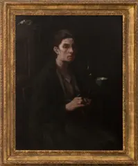 Woman Knitting by Frank Duveneck, 1879, Oil on Canvas, sold Sep 2026