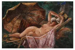 Untitled by Harry Bloomfield, oil on canvas, offered Aug 2021