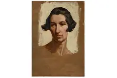 Untitled by Mary Yardley, oil on board, offered Aug 2021