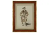 Untitled by G. R., ink and watercolour, offered Aug 2021