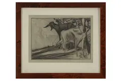 Untitled by M. Wells, pencil, offered Aug 2021