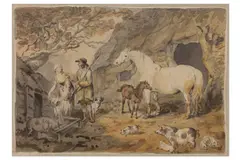 Untitled by George Morland, Watercolour; Together with two further watercolours by John 'Warwick' Smith, offered Jul 2021