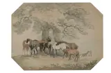 Untitled by Samuel Howitt, ink and watercolour, offered Jul 2021
