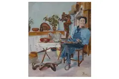 Untitled by Alan Thornhill, oil on canvas, offered Jul 2021