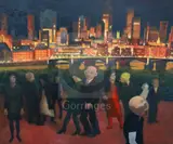 The Evening Begins' 55 x 66in by Gerald R. Jarman, oil on canvas, sold Dec 2019