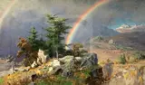 The Rainbow' signed 35.5 x 63cm by Dmitri Titov, oil on canvas, sold Dec 2019