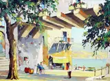 Cap Ferrat' signed and inscribed verso 17 x 23in by Cecil Rochfort D'Oyly-John, oil on canvas, sold Dec 2019