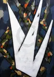 Sculpture in landscape by William Gear, oil on canvas, sold Dec 2019