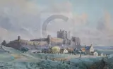 WatercolourView of Bamburgh Castle by General Sir John Miller Adye, 1895, watercolour, sold Dec 2019