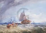 Off Margate' signed and dated 1858 18 x 25.5in by Thomas Sewell Robins, 1858, watercolour, sold Dec 2019