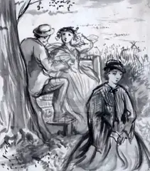 Label verso by John Everett Millais, ink, sold Dec 2019