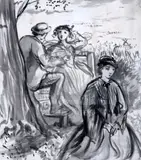 Label verso by John Everett Millais, ink, sold Dec 2019